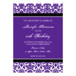 Plum Damask 35th Birthday Party Invitations