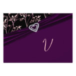 Plum Elegance Heart Floral Swirls Personalized Invitation