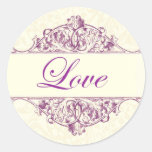 Plum Filigree Love Sticker