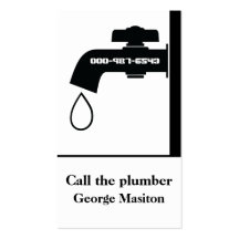 Plumber black white tap eye-catching plumbing business card template