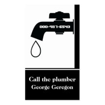 Plumber black white tap eye-catching plumbing business card