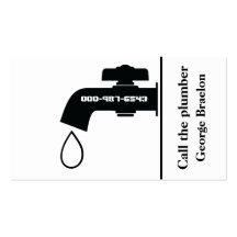 Plumber black white tap eye-catching plumbing business card templates