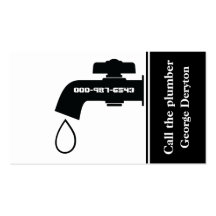 Plumber black white tap eye-catching plumbing business card templates