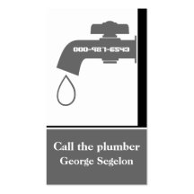 Plumber grey, white tap eye-catching plumbing business card template