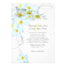 Plumeria Flourish Custom Wedding Invitation