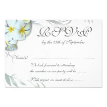 Plumeria Flourish RSVP Wedding Enclosure Card Invites