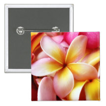 Plumeria Frangipani Hawaii Flower Customized Blank Button