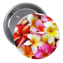 Plumeria Frangipani Hawaii Flower Customized Pinback Button
