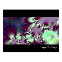 Plumule · Fractal Art · Purple & Aqua Postcard