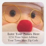 Plush Santa Christmas Return Address Label Stickers