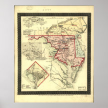 Pocket Map Showing the Probable Theatre of the War Print