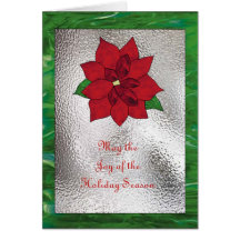 Poinsettia in Stained Glass Cards