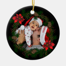 Poinsettia Photo Ornament