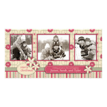 Poinsettias Photo Card Trio