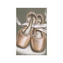Pointe shoes stretched canvas prints