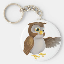 Pointing Cartoon Owl Key Chain