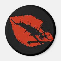 poison lips fridge magnet