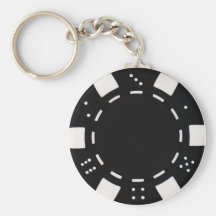 poker chip key chain black