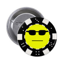 poker face poker chip lapel button