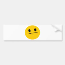 Poker Face Smiley Bumper Sticker