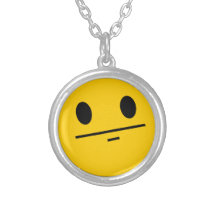 Poker Face Smiley face Necklace