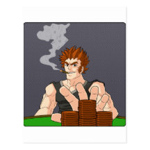 Poker Guy All In Postcards