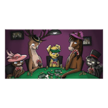 Poker Playing Animals Photo Greeting Card