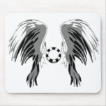 Poker wings black white grey with chip! mouse mat