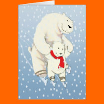 Polar bear and cub cards