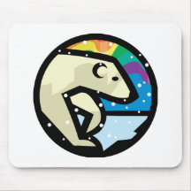 polar bear circle design mouse mat