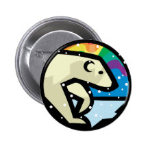 polar bear circle design pinback button