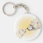 Polar Bear & Cub Key Chain Wildlife Art Keychain