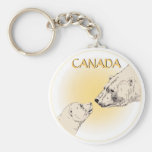 Polar Bear & Cub Keychain Wildlife Art Canada Gift