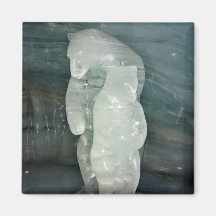 Polar Bear ice sculpture Fridge Magnets