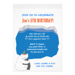 Polar Bear & Penguin Birthday Party Invitation