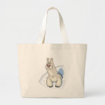 polar bear poking out of snow tote bag