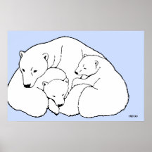 Polar Bear Poster Art Print Wildlife Home Decor