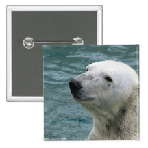 Polar Bear Profile Square Pin