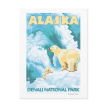 Polar Bears & Cub - Denali National Park, Alaska Post Cards