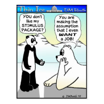 POLAR BEARS ON THE STIMULUS PROGRAM POST CARD