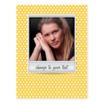 Polaroid on white & sunny yellow polkadot postcards
