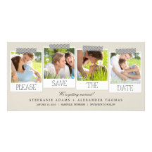 Polaroid Prints Save The Date Photo Cards - Khaki