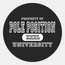 Pole Position University Dark Round Sticker