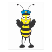 Police Bee Postcard