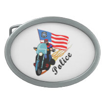 Police Bikers Oval Belt Buckle