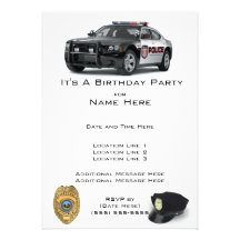 Police Birthday Invitations
