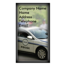 Police Cars and Officers Business Card Templates