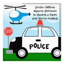 Police Customised Birthday Invitation