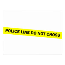 police line do not cross postcard
