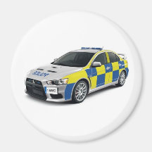police mitsubishi lancer evo fridge magnets